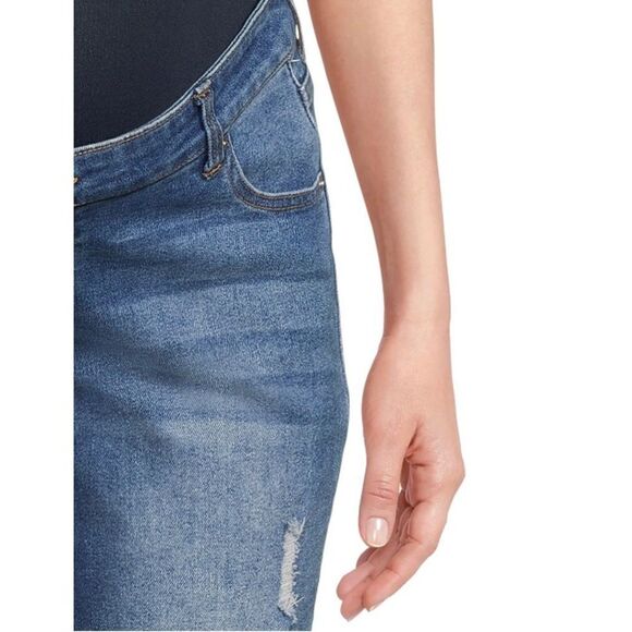 Women’s Maternity Medium Wash Denim Boyfriend Jeans Pants Size L - Picture 7 of 7